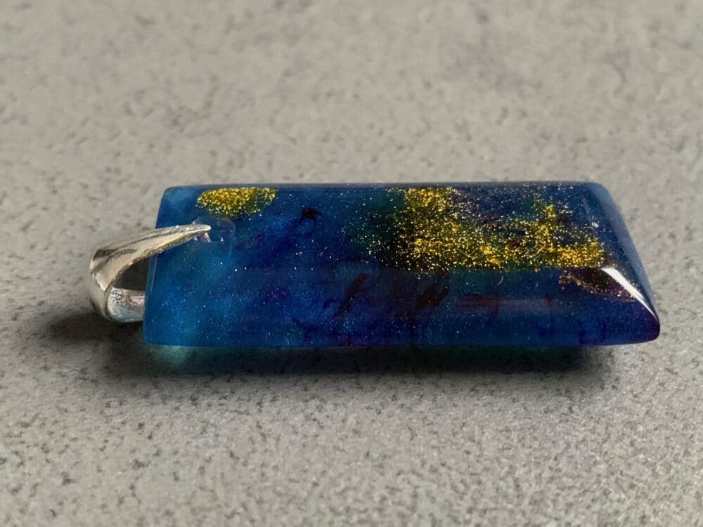 Złoto błękitna abstrakcja - obrazek 2