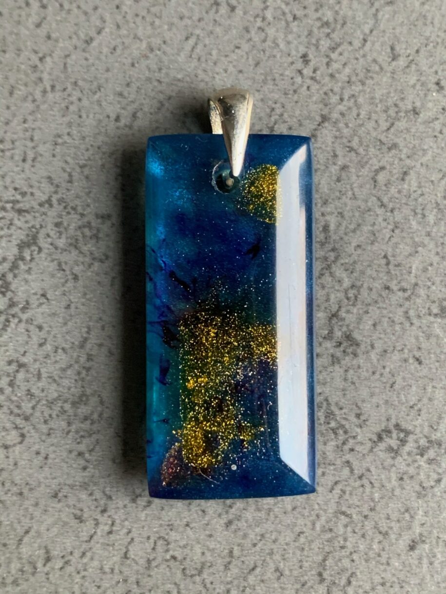 Złoto błękitna abstrakcja - obrazek 3