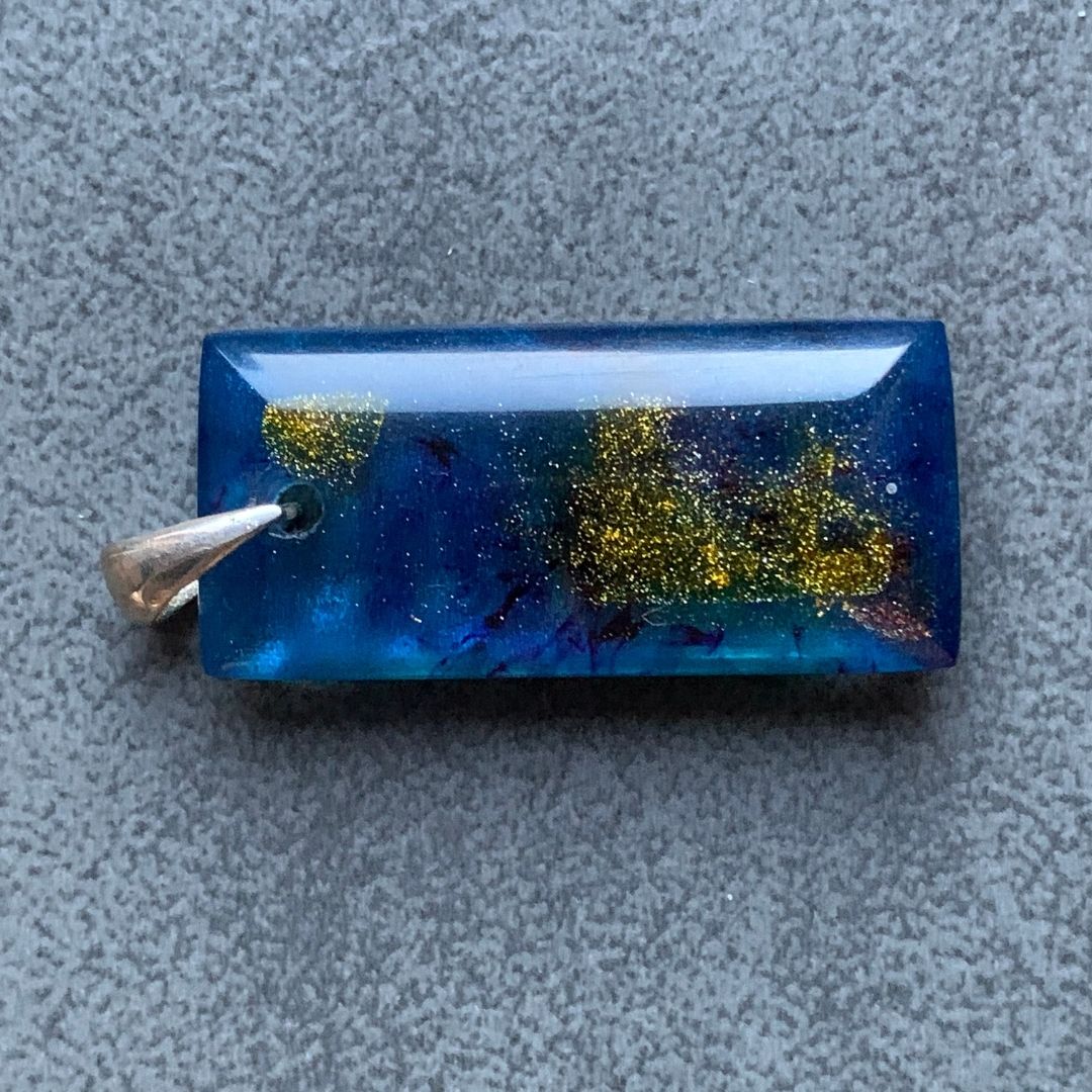 Złoto błękitna abstrakcja - obrazek 5